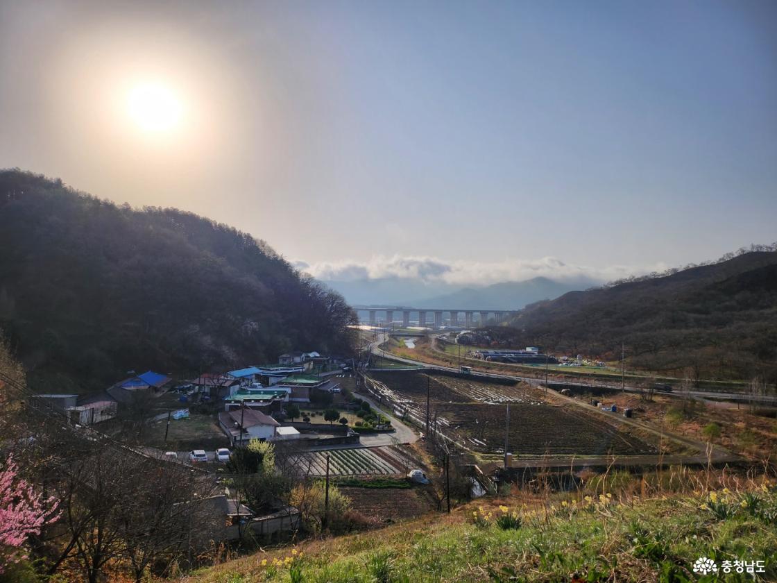 제방에서 바라 본 아랫마을 전경